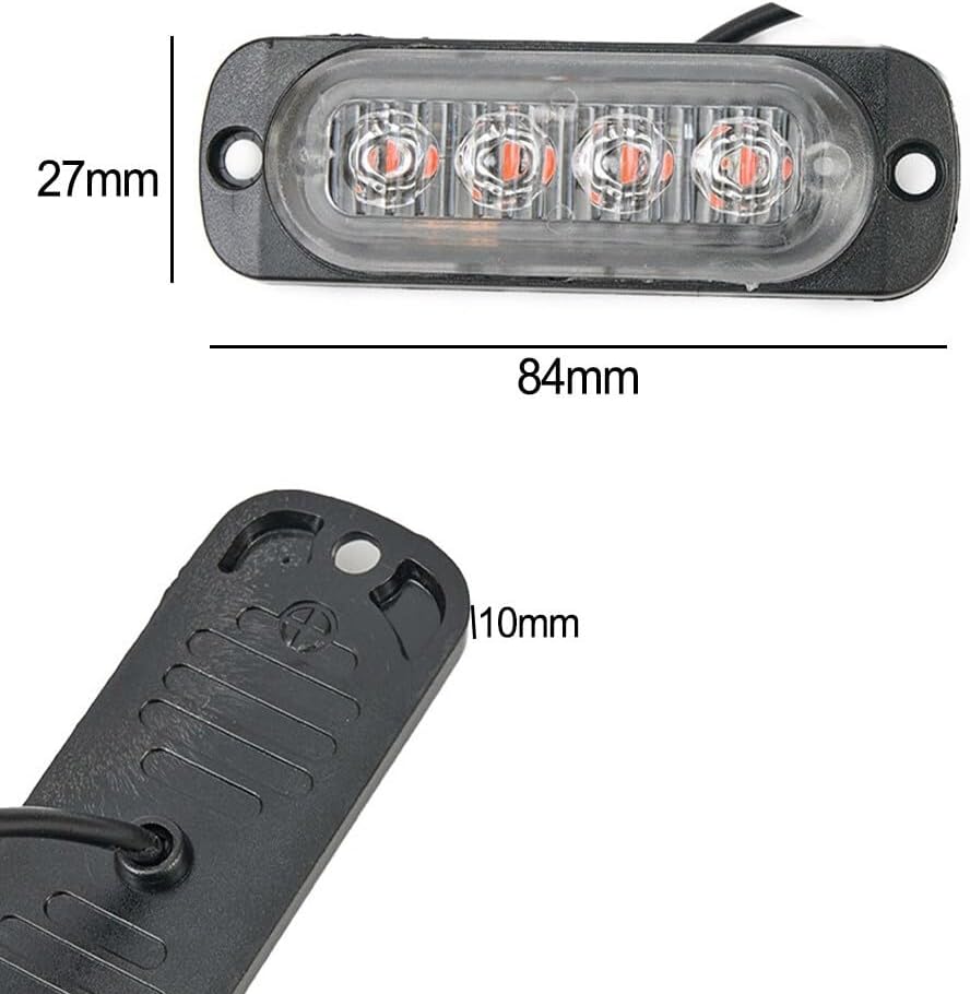ya 13 9.15 baidi 4LED Off-Road Car Trucks Safety Working Fogs Red Light Lamp 12V~24V 800LM