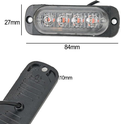 ya 13 9.15 baidi 4LED Off-Road Car Trucks Safety Working Fogs Red Light Lamp 12V~24V 800LM