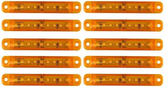 ya 4 8.10 10x Yellow Amber 9LED Sealed Side Marker Clearance Light 12V Truck Trailer Lorry