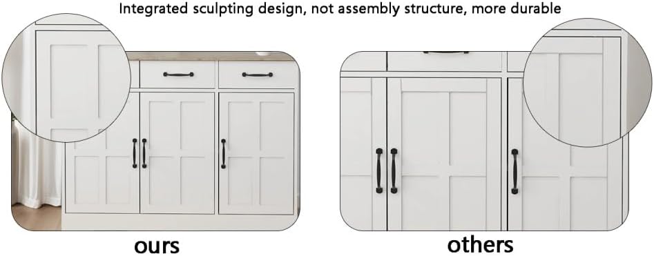 ya 28 10.13 baidi 55.91 White Buffet Cabinet - 2 Drawers, 4 Doors, Storage Sideboard for Din