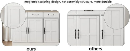 ya 28 10.13 baidi 55.91 White Buffet Cabinet - 2 Drawers, 4 Doors, Storage Sideboard for Din