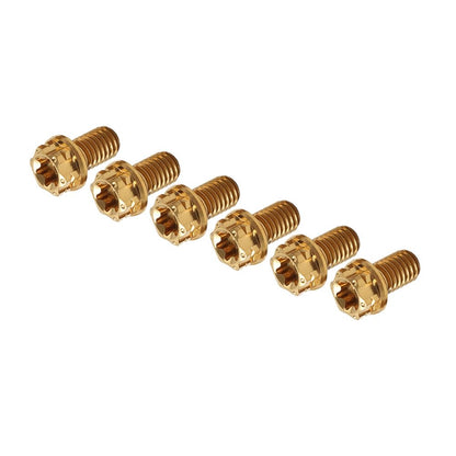 ya 6 8.14 6pcs Titanium Bolts Torx Head Flange Screws M6x30mm for Motorcycle Bicycle Gold