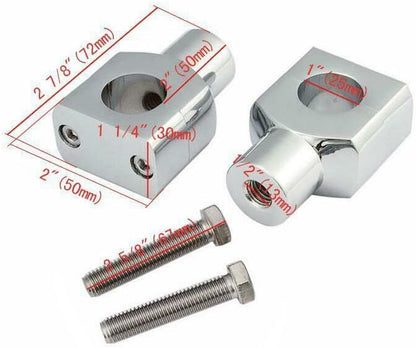 ya 15 10.19 zhengce 2pcs Motorcycle 1 Inch Handlebar Riser Mount Chrome L&R for Suzuki Marauder