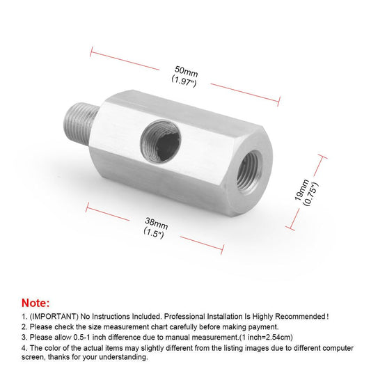 ya 5 8.10 1/8 BSPT Female Oil Pressure Sensor Tee to 1/8 BSPT Male Adapter Supply Feed