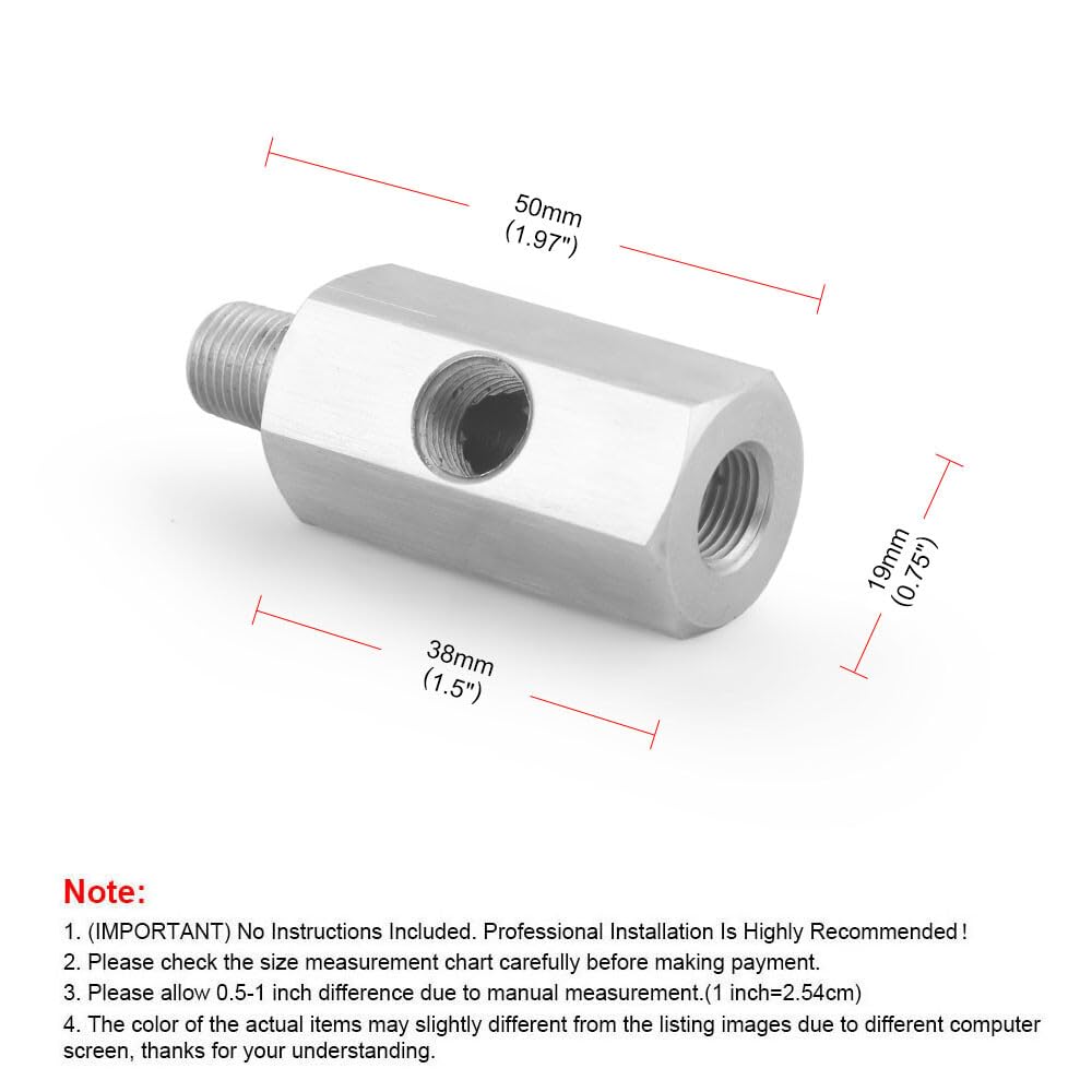 ya 8 8.24 baidi 1/8 BSPT Female Oil Pressure Sensor Tee to 1/8 BSPT Male Adapter Supply Feed