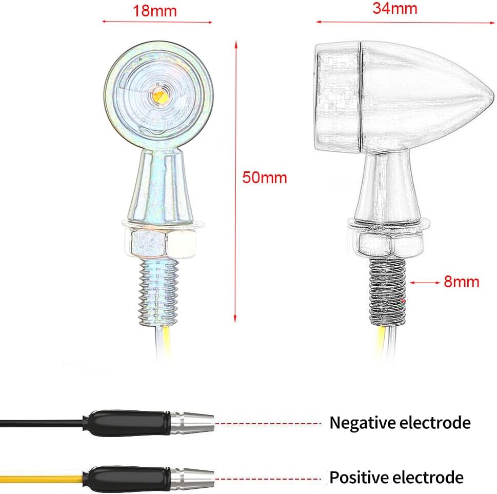 ya 4 8.14 A pair of chrome motorcycle for Mini turn signal flashing brake lights for Harley