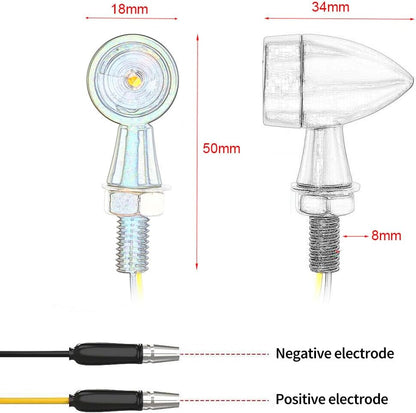 ya 4 8.14 Black Universal Motorcycle LED Bullet for Mini Turn Signal Brake Flasher Light 
