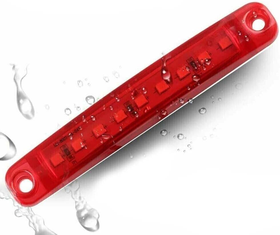 ya 4 8.10 10x Red 9 LED Sealed Side Mark Gap Light 12V Automotive Truck Trailer