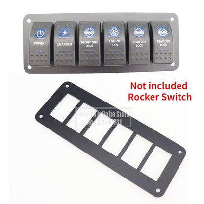 ya 6 8.24 baidi 3pcs Aluminum 6 Gang Carling ARB Rocker Switch Dash Mount Holder Housing Panel
