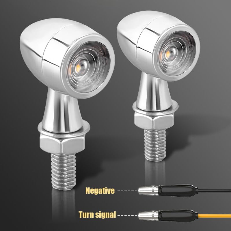 ya 4 8.14 A pair of chrome motorcycle for Mini turn signal flashing brake lights for Harley