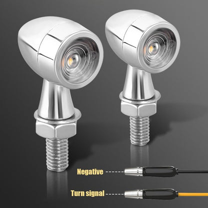 ya 4 8.14 A pair of chrome motorcycle for Mini turn signal flashing brake lights for Harley