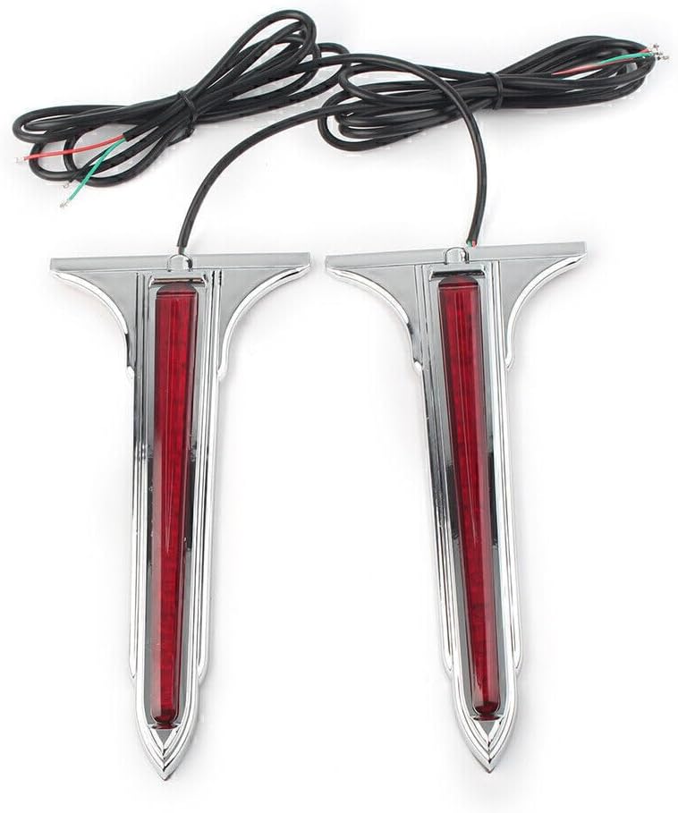ya 10 9.16 zhengce Chrome LED Rear Saddlebag Brake Tail Light Red Lens for Harley Touring Road