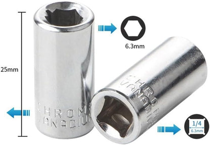 ya 14 9.20 baidi 2 Pcs 1/4 Square Drive To 1/4 Hex Socket Bit Converter Screwdriver Bit Adapter-1