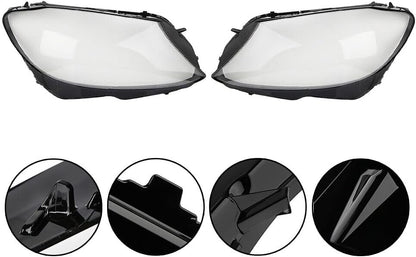 ya 4 8.10 Pair Headlight Lens Covers Clear Front for Mercedes-Benz C-Class W205 C200 14-17