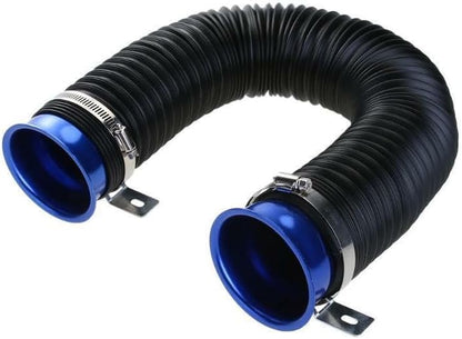 ya 2 8.15 75mm Offroad Cold Air Intake Pipe Inlet Hose Pipe Car Flexible Extensible Blue
