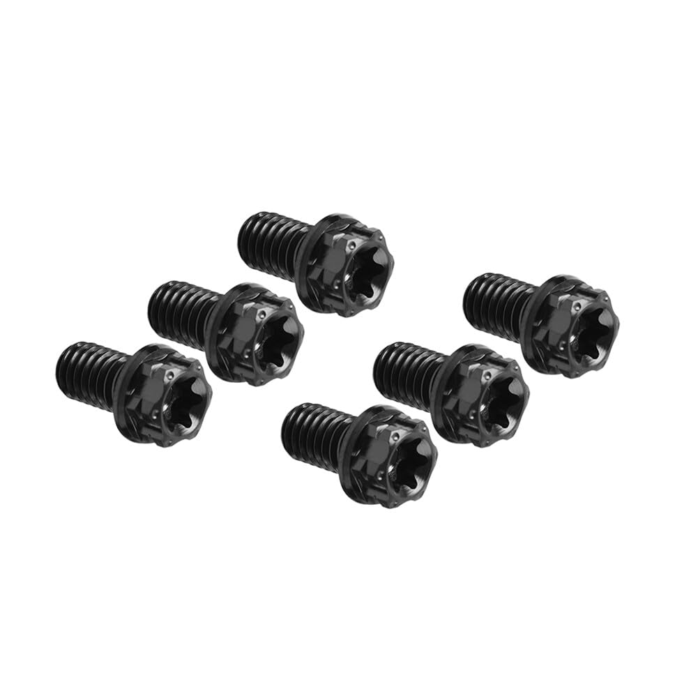 ya 6 8.14 6pcs Bolts Torx Head Flange Screws M6x25mm for Motorcycle Bicycle Black