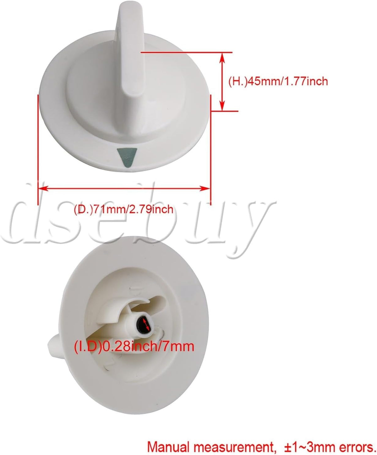 ya 26 10.21 baidi 3 Pieces White Dryer Turning Timer Control Knob for WE1M652 7.1x4.5cm