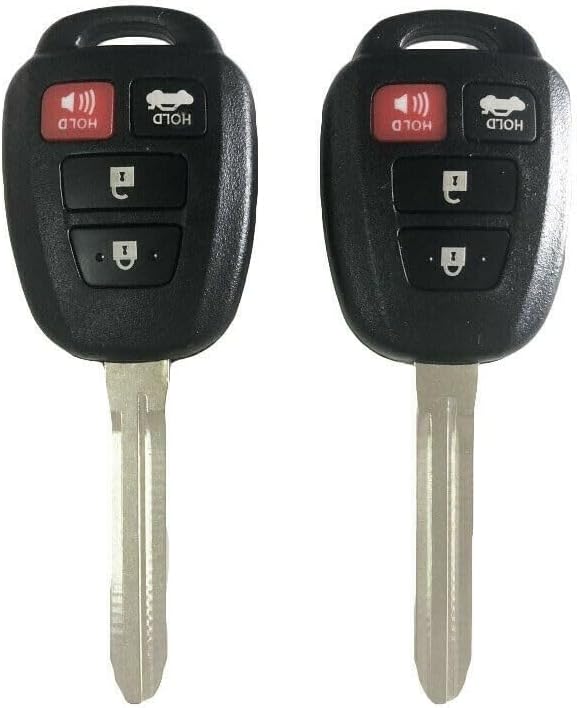 ya 9 10.24 2-Piece Keyless Remote Keychain - H Chip for 2014 2015 and 2016 for Toyota for Camry and for Corolla