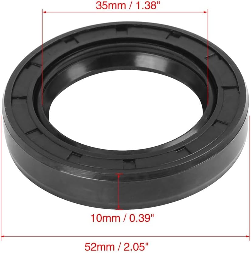 ya 4 8.8.2 35mm x 52mm x 10mm Black Rubber Cover Double Lip TC Oil Shaft Seal