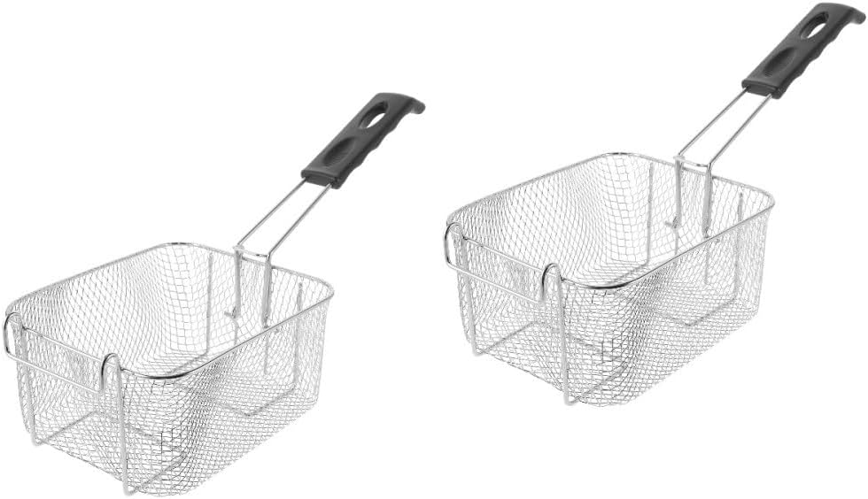 ya 14 9.20 baidi 2 Count Stainless Steel Frying S n Basket Deep Fryer Baskets Only-1
