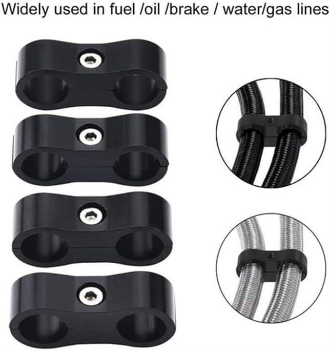 ya 4 8.24 baidi 4-8Pcs AN6 Hose Separator Clamp Fitting Connector Oil Fuel Hose Line Adapte