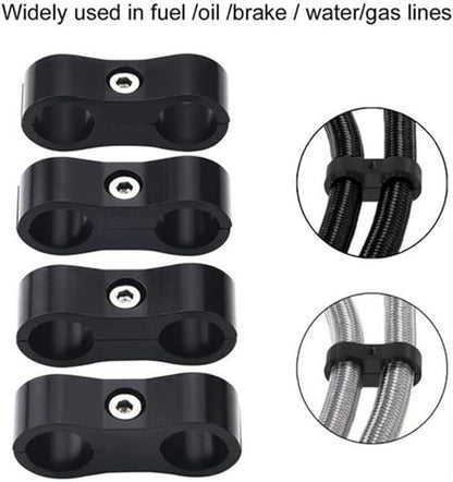 ya 4 8.24 baidi 4-8Pcs AN6 Hose Separator Clamp Fitting Connector Oil Fuel Hose Line Adapte