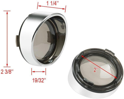 ya 28 10.13 zhengce 2-piece smoked turn signal lens chrome decorative ring f for Ram e sun vis