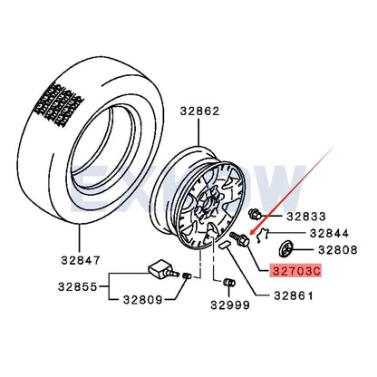 ya 10 9.16 baidi 2X Spare Tire Carrier Bolt for Mitsubishi for Pajero 2 3 1990-2006 MB669455