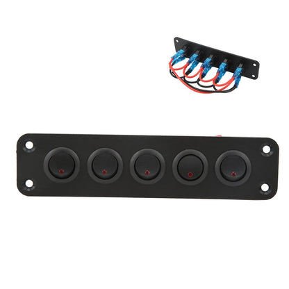 ya 5 8.10 Hot Switch Panel 5 Gang Light Rocker Switched Red Lighting 12V 16A for Boat