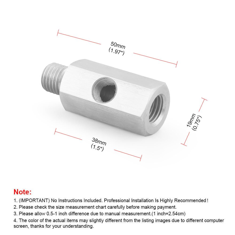 ya 5 8.10 M12x1.5Female Oil Pressure Sensor Tee 1/8NPT to M12x1.5 Male Adapter Supply Feed