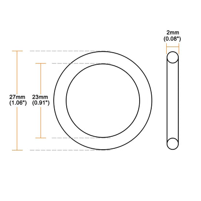 ya 13 9.15 baidi O-Rings Nitrile Rubber 23mmx27mmx2mm Seal Rings Sealing Gasket 50pc