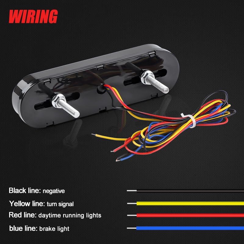 ya 4 8.10 Motorcycle Turn Signal Tail Light Bar LED Running Brake Stop Flowing ATV UTV