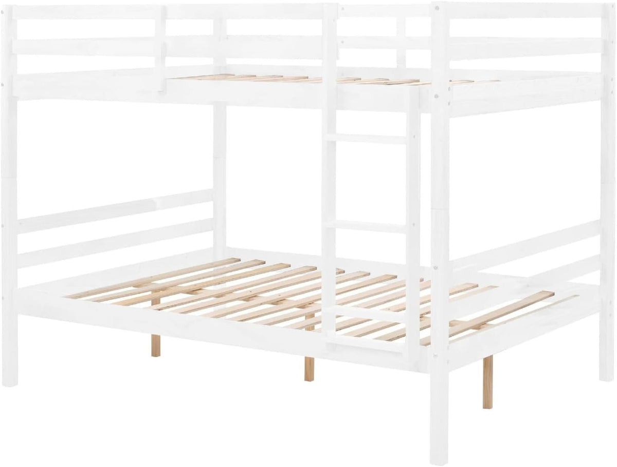 ya 28 10.13 baidi Full Over Full Bunk Bed White Ladder