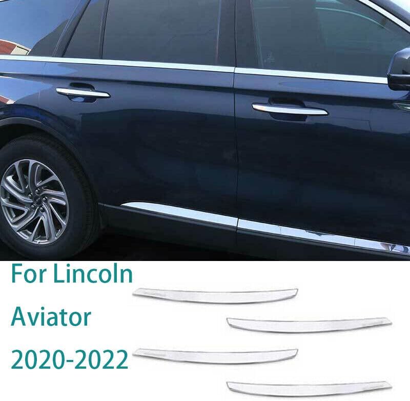 ya 5 8.24 baidi for Lincoln Aviator 2020-2022s Chrome Steel Exterior Side Door Handle Cover Trim