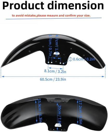 ya 23 10.7 baidi Gloss Black 19 Wheel Wrap Front Fender for Harley Road Electra Glide Road King