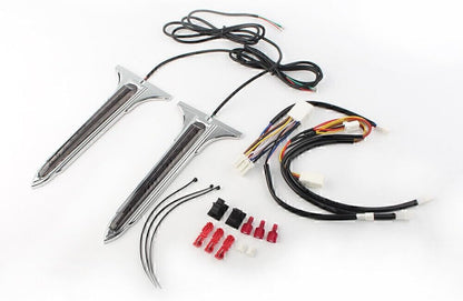 ya 10 9.16 zhengce Chrome LED Rear Saddlebag Accents Light Smoke Lens For Harley Touring Road