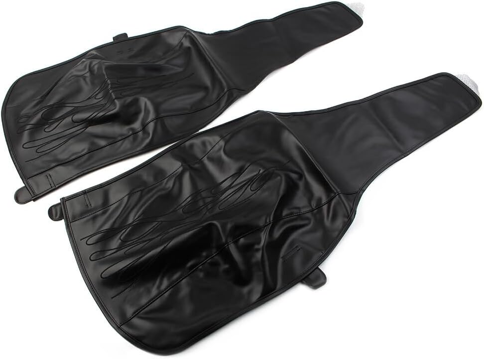 ya 4 8.10 Black PU Leather Flame Rear Trike Fender Bra Fits for Harley Tri Glide Ultra Classic