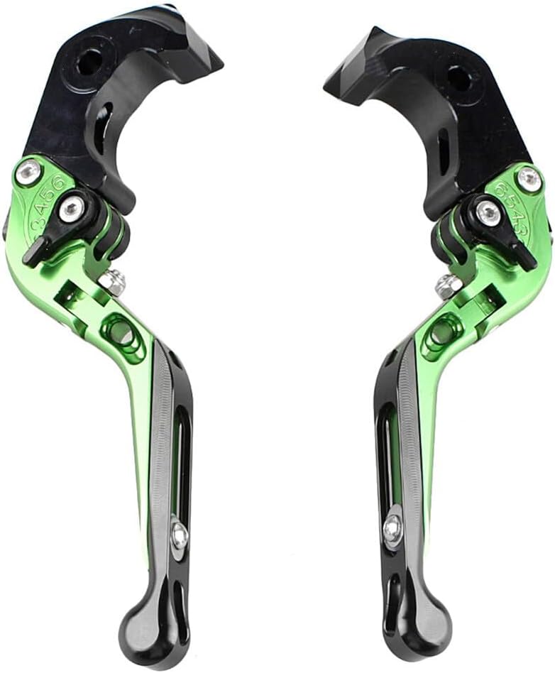ya 8 8.24 baidi for Kawasaki ZX 14R 2006-2015 14 Green/Black 2X Foldable Brake Clutch Levers