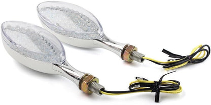 ya 11 9.14 zhengce Universal Motorcycle Chrome LED Turn Signals Indicator Light Blinker Amber