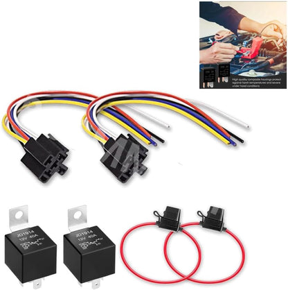 ya 5 8.10 Car 12V 30/40A 5-Pin Spdt Relay With Relay Socket Fuse Holder Automotive SPDT