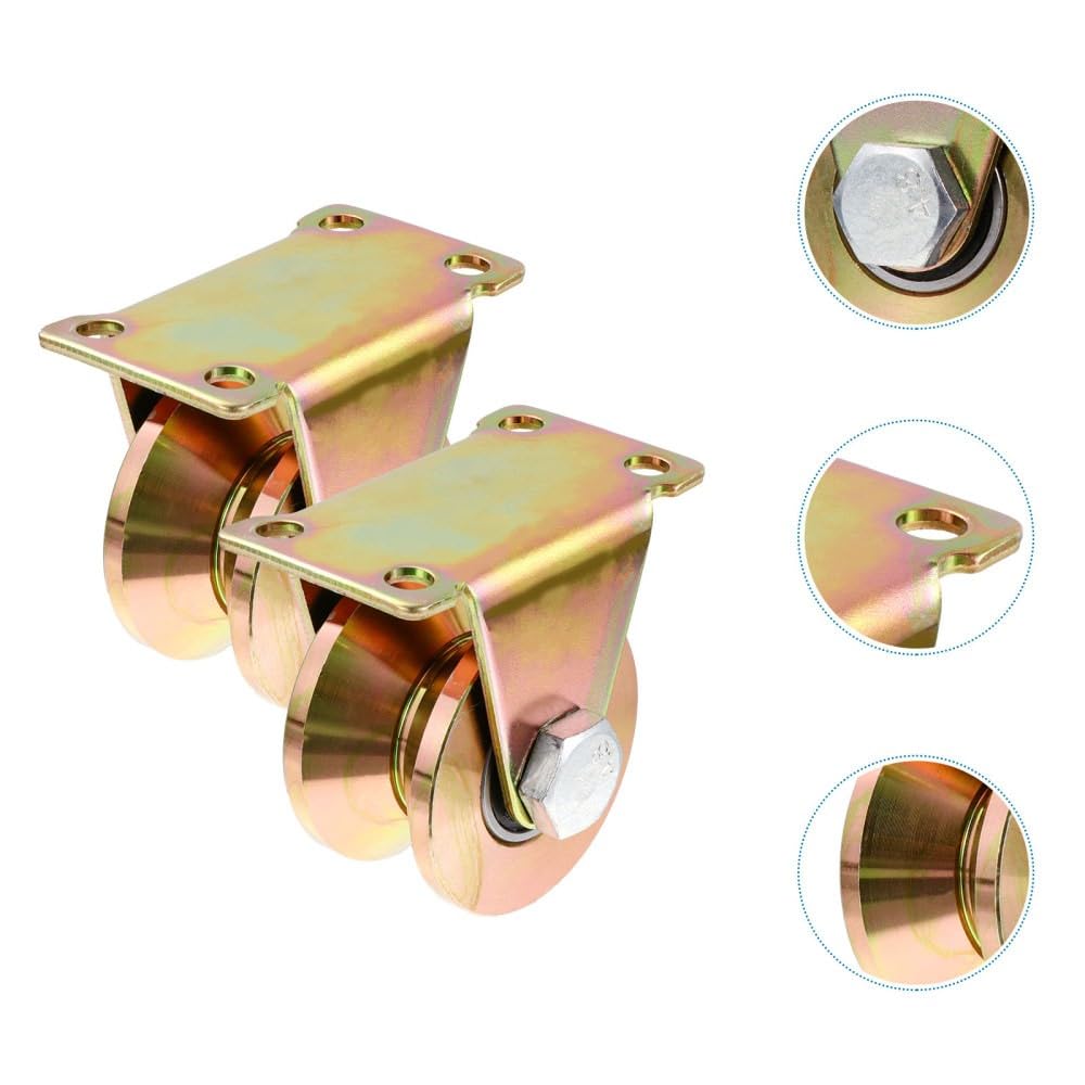 ya 4 8.14 2 Pcs Heavy-Duty Rail Pulley V-Type Groove Wheel Lifting Rope Block