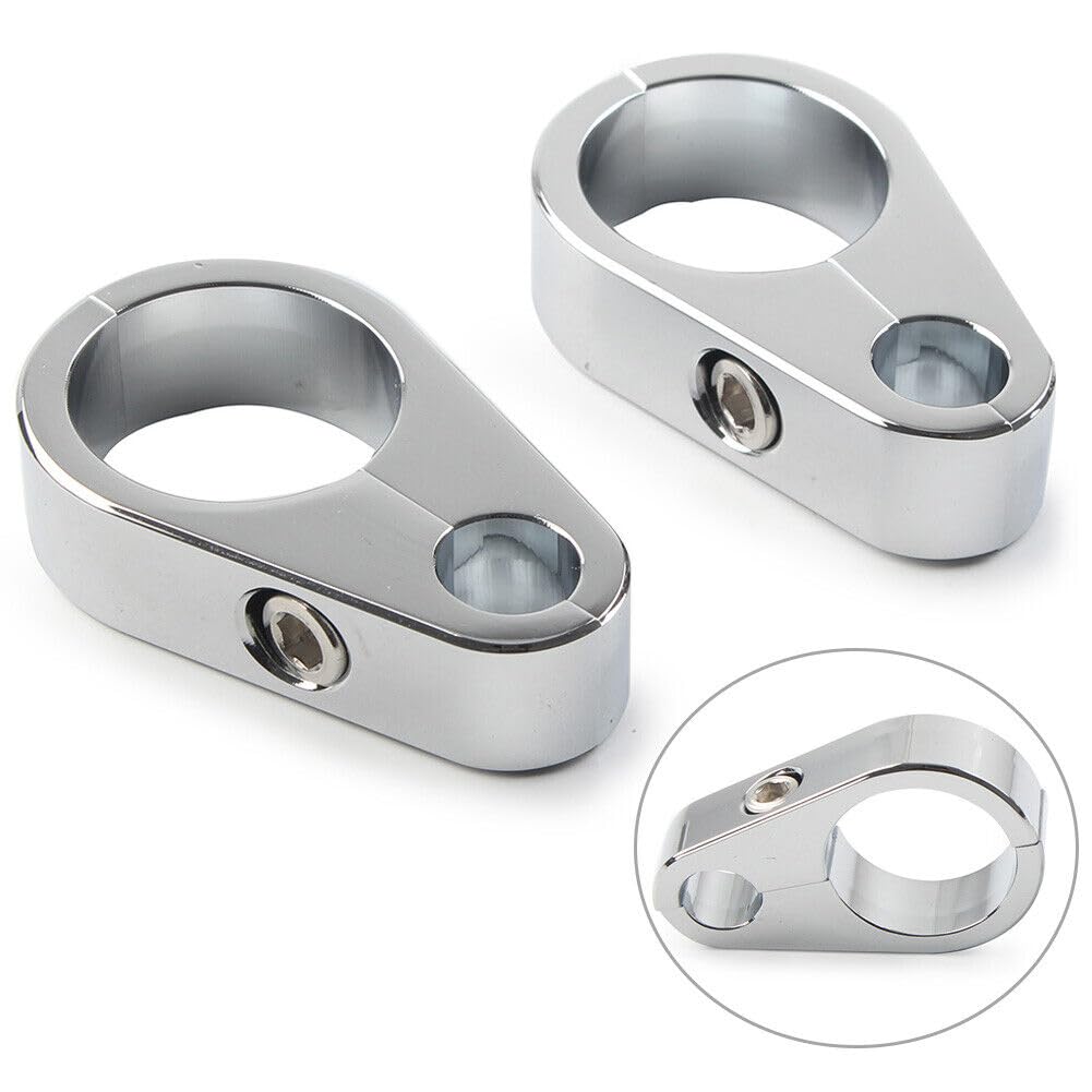 ya 9 10.24 2X Motorcycle Brake Clutch Cable Wire Clamp Clip for Harley 1'' Handlebar C