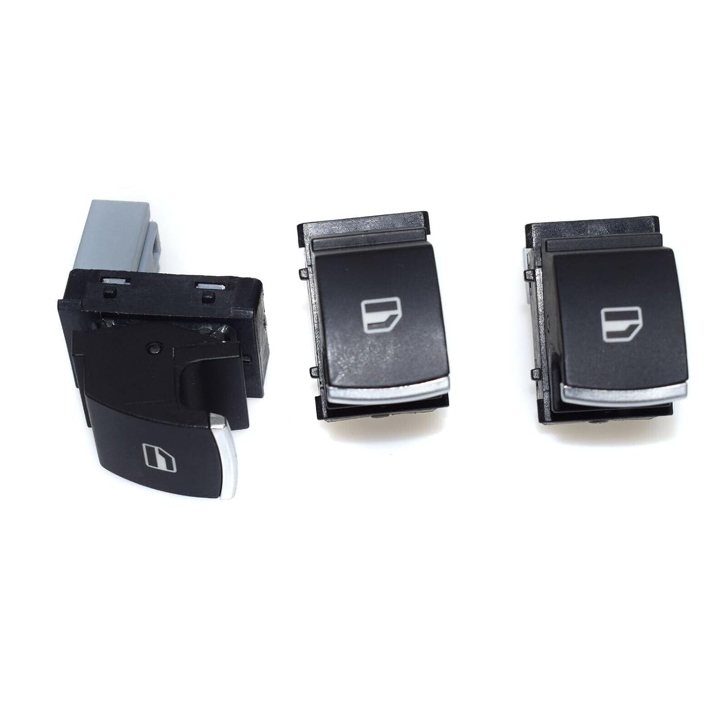 ya 4 8.8 3-Piece Chrome Plated Passenger Window Switch for VW Golf Jetta MK5 MK6 Passat CC Tiguan
