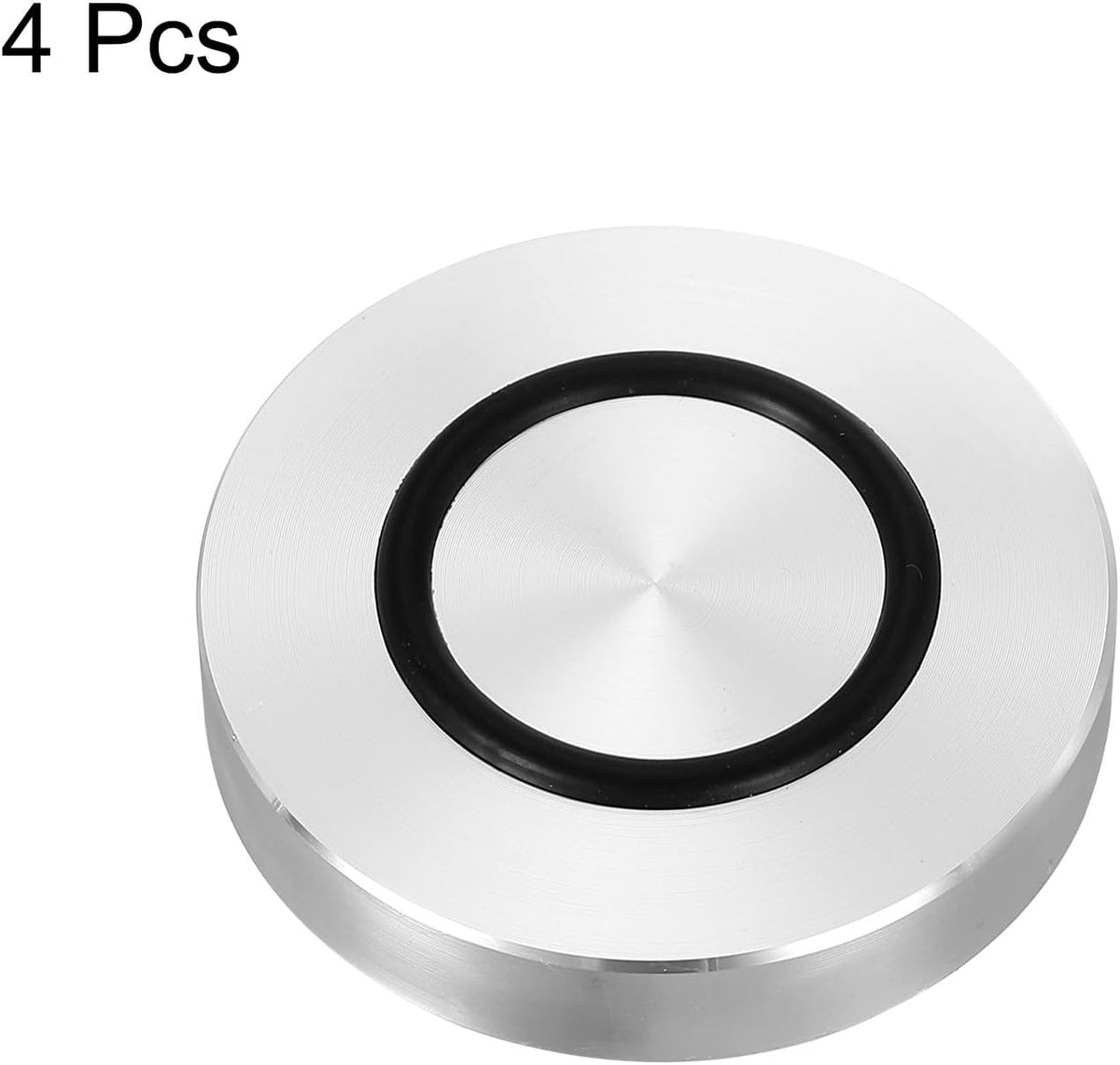 ya 26 10.21 baidi M8 50mm / 2 Dia 10mm Aluminum Disc Glass Top Adapter with Rubber Ring 4pcs