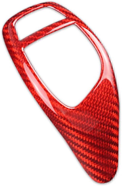 ya 4 8.14 Gear Shift Knob Cover Trim for BMW 1 2 3 4 5 6 Series X3 X5 X4 Carbon Fiber Red