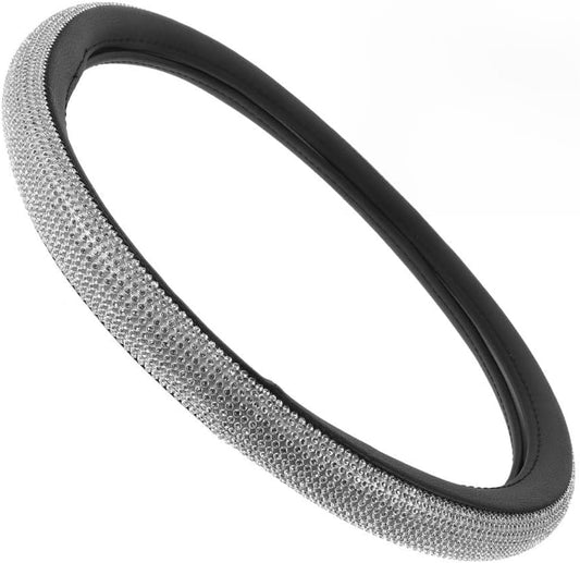 ya 4 8.14 Rhinestone Steering Wheel Cover Fashionable PU Wheel Cover for Car