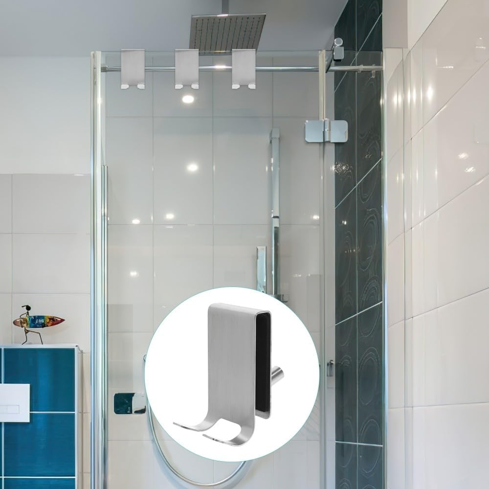 ya 26 10.21 baidi Glass Door Hook Punch- Towel Bathroom Accessory Hooks for Shower
