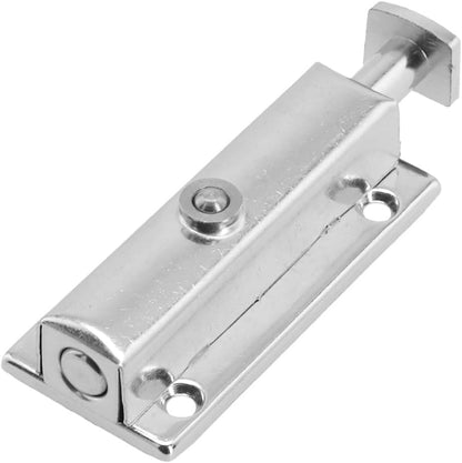 ya 26 10.21 baidi 4inch Chrome Plated Door Sash Security Bolt Button Open Spring Lock Latch-2