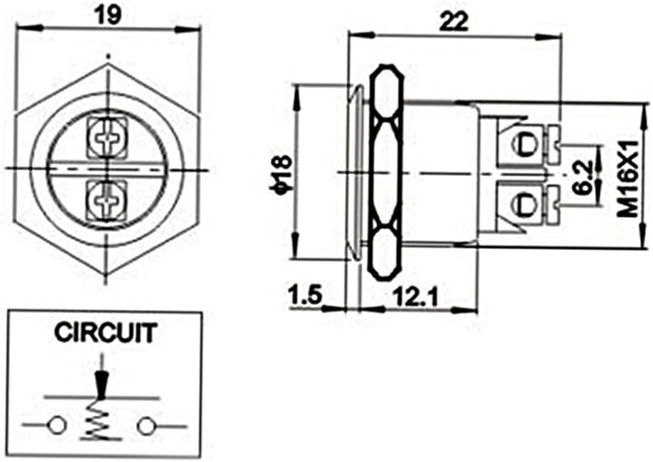 ya 13 9.15 baidi 16 Mm Stainless Steel Push Button Switch Waterproof Boat Horn Momentary