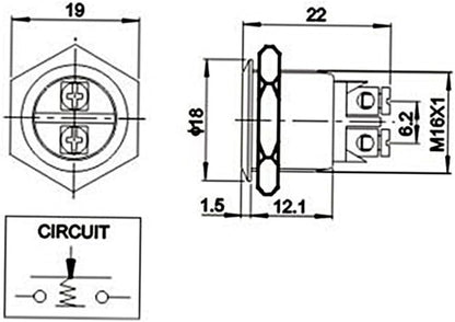 ya 13 9.15 baidi 16 Mm Stainless Steel Push Button Switch Waterproof Boat Horn Momentary